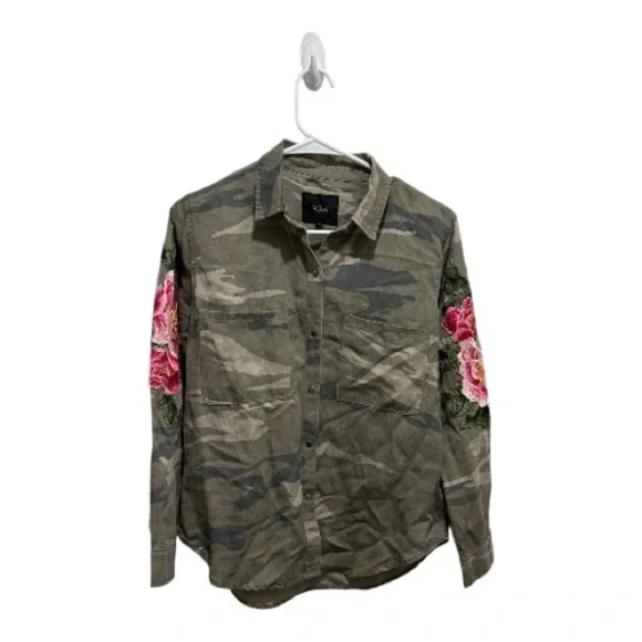 Rails Marcel Embroidered Camo Shirt Women’s XS - Picture 2 of 6